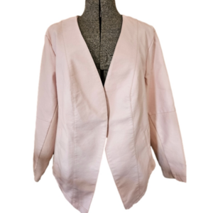 Avenue Light Pink Vegan Faux Leather Blazer Coat-Size 26/28